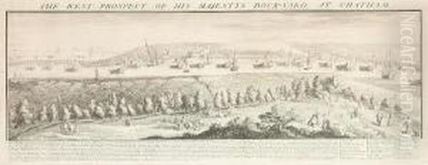 A Set Of Four Naval Dockyard 
Engravings,comprising: The Western Prospect Of Chatham; The North 
Westprospect Of Sheerness; The North West Prospect Of Deptford; &the
 North Prospect Of Woolwich Oil Painting by Samuel