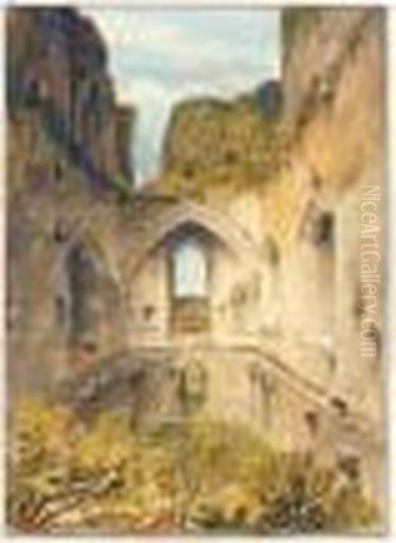 The Chapel In Goodrich Castle, Herefordshire Oil Painting by John Chessell Buckler