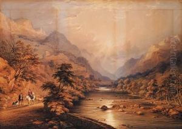 June In Borrowdale Cumberland Oil Painting by Charles Frederick Buckley