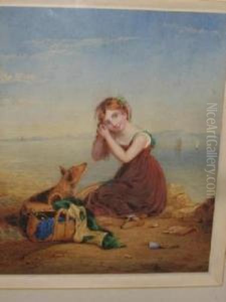 Seaside Playmates Oil Painting by Charles Frederick Buckley