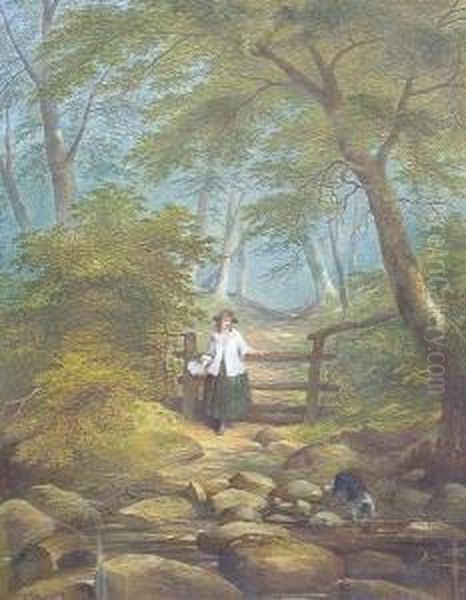 The Path Through The Wood Oil Painting by Charles Frederick Buckley