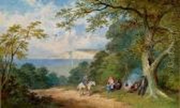 A Scene In The Isle Of Wight Near Shanklin Oil Painting by Charles Frederick Buckley