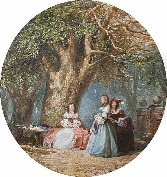 Ladies Conversing Under A Tree Oil Painting by John Edmund Buckley