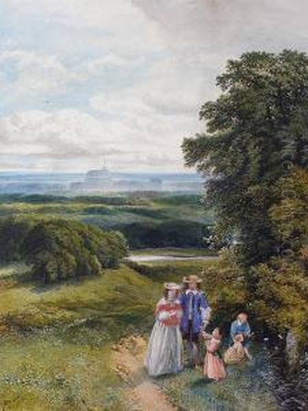 A Stroll In Windsor Park Oil Painting by John Edmund Buckley