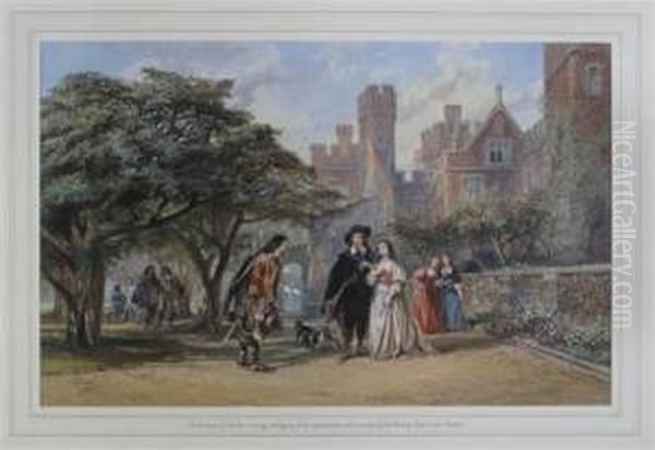 King Charles At Hampton Court Oil Painting by John Edmund Buckley