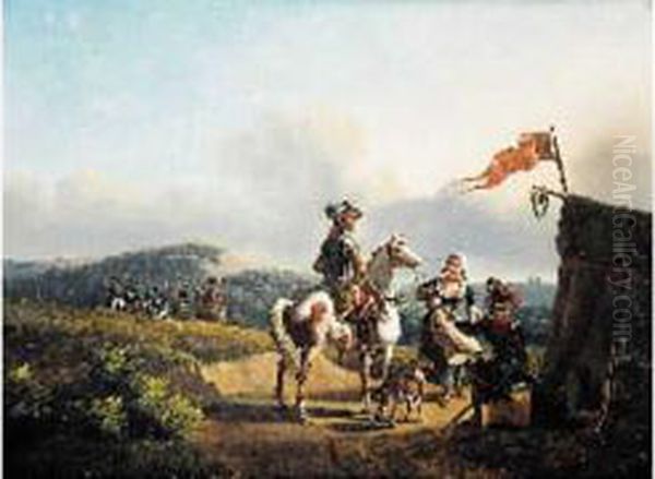 Depart Pour La Chasse Au Faucon Oil Painting by Philippe Budelot