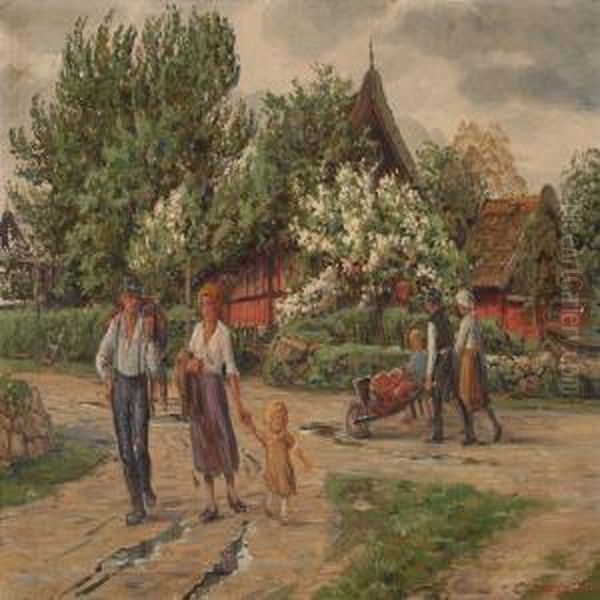 Junidag Oil Painting by Carl Budtz-Moller