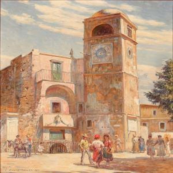 At The Old Church In Capri Oil Painting by Carl Budtz-Moller