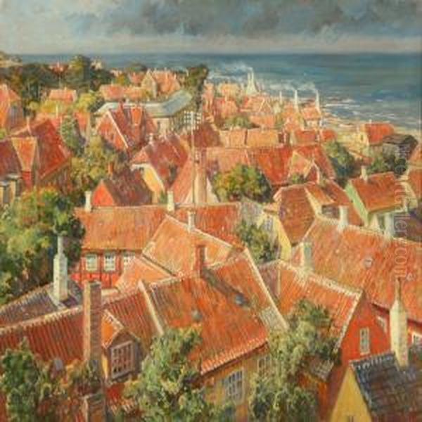 Over Gudhjemstage Oil Painting by Carl Budtz-Moller