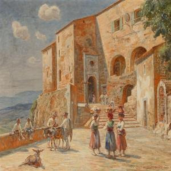 Cervara De Roma Oil Painting by Carl Budtz-Moller