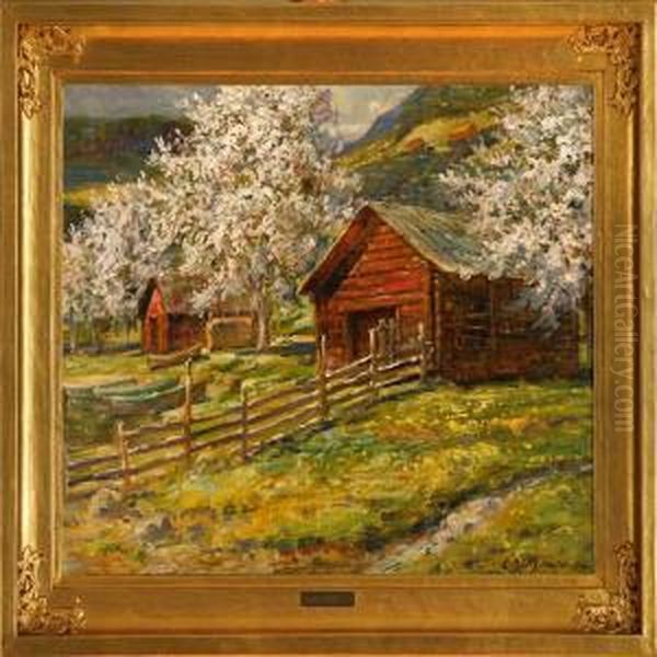 A Norwegian Spring Landscape by Carl Budtz-Moller