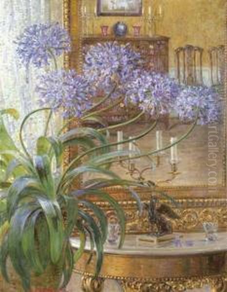 Agapanthus Before Amirror by Carl Budtz-Moller