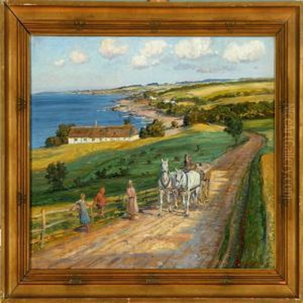 Danish Summer Landscape From Gudhjem Town On Bornholm Island by Carl Budtz-Moller