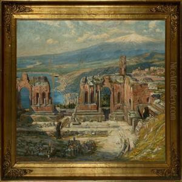 The Greek-roman Theatre In Taormina by Carl Budtz-Moller