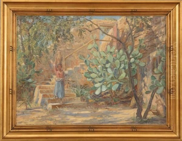 The Sicilian Water Carrier Oil Painting by Carl Budtz-Moller