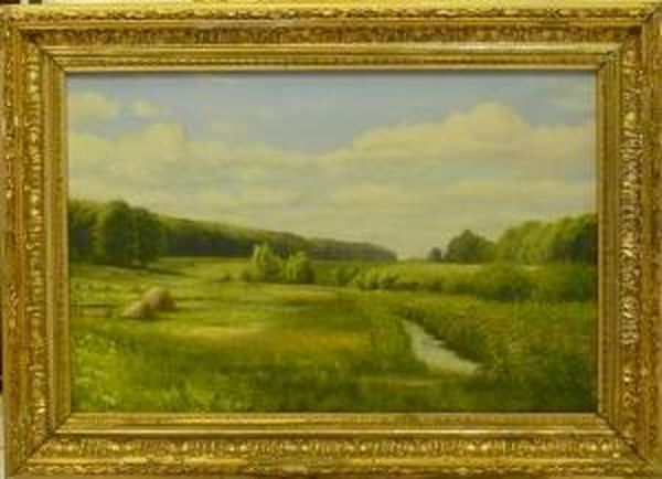 Landskap. Oil Painting by Carl Budtz-Moller