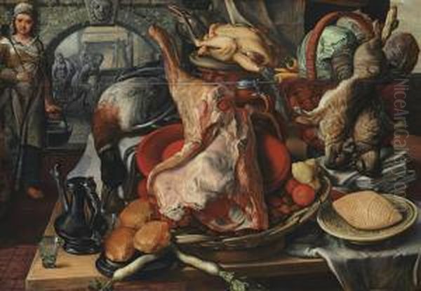 A Market Scene Oil Painting by Joachim Beuckelaer