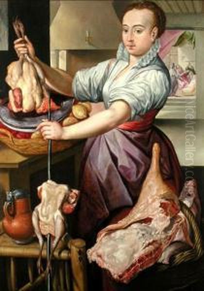 Kochin Mit Geflugel Oil Painting by Joachim Beuckelaer