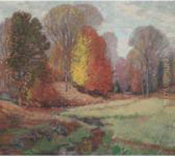 Fall In New England Oil Painting by Karl Albert Buehr