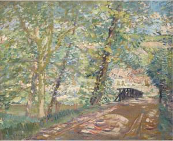 The Bridge To The Artist's House Oil Painting by Karl Albert Buehr