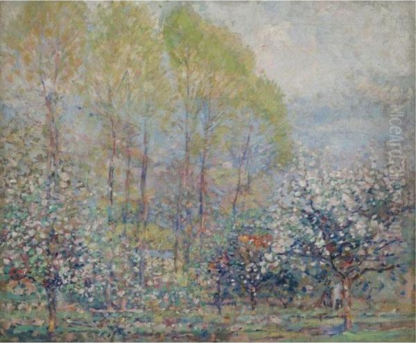 Springtime In Giverny Oil Painting by Karl Albert Buehr