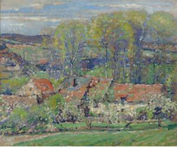 The Artist's House, Springtime Oil Painting by Karl Albert Buehr