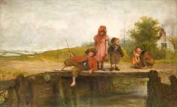 Little Fisher Folk Oil Painting by John Burr