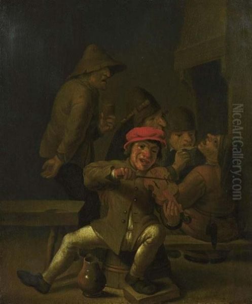 The Fiddler. Oil Painting by Jan Jansz. Buesem