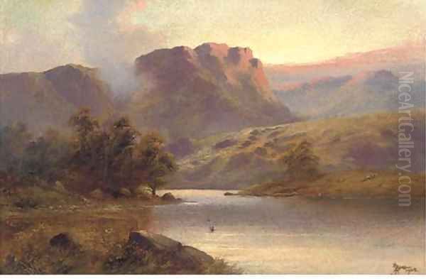 A lakeland landscape Oil Painting by John Henry Boel