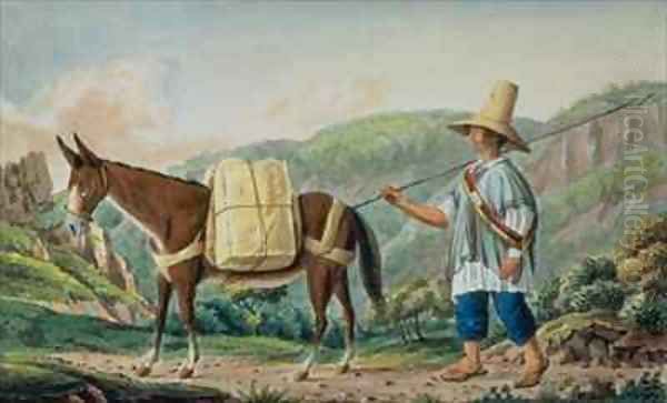 Conveyance of the Mail in Colombia Oil Painting by Joseph Brown