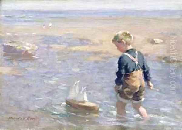 The Toy Boat Oil Painting by William Marshall Brown