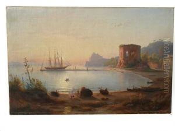 Vue D Une Baie Oil Painting by Rudolf Johan Buhlmann