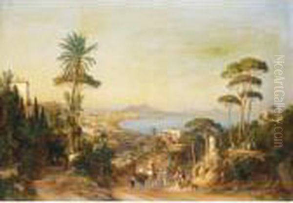 Golfo Di Napoli Oil Painting by Rudolf Johan Buhlmann