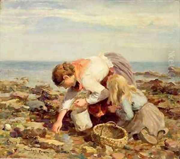 Collecting Shells Oil Painting by William Marshall Brown