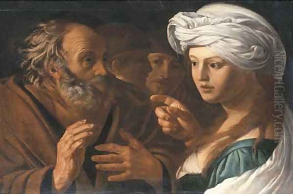 The Denial of Saint Peter Oil Painting by Dirck Van Baburen