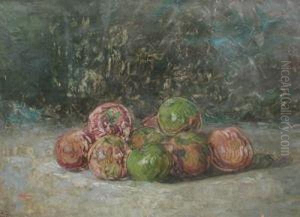 Apples Oil Painting by Petru Bulgaras