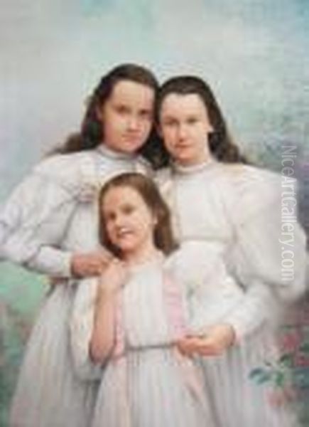 Three Girls Oil Painting by John Elwood Bundy