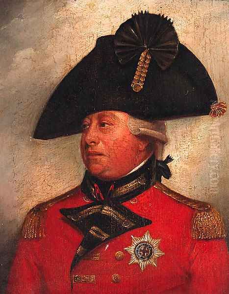 Portrait of George III, small quarter-length, in uniform Oil Painting by Sir William Beechey