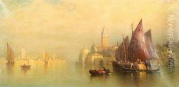 San Michael, Venice Oil Painting by Andrew Fisher Bunner