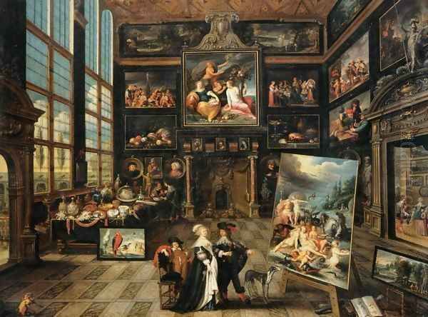 Interior of a Collector's Gallery of Paintings and Objets d'Art Oil Painting by Cornelis de Baellieur