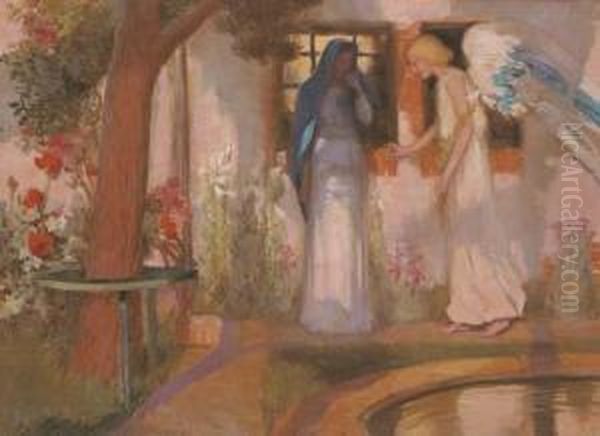 The Annunciation Oil Painting by Rupert Ch. Wulsten Bunny