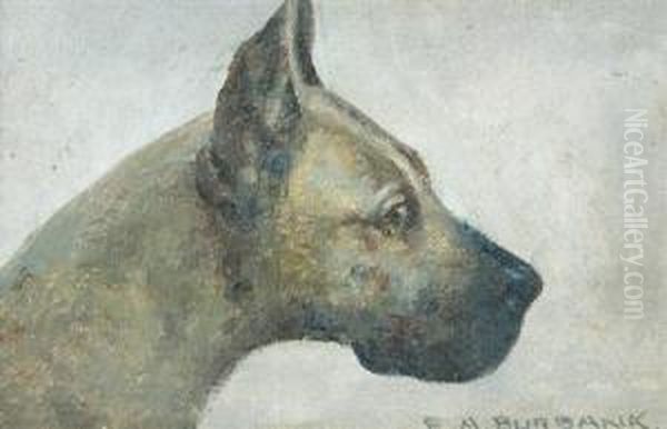 Profile Of A Great Dane Oil Painting by Elbridge Ayer Burbank