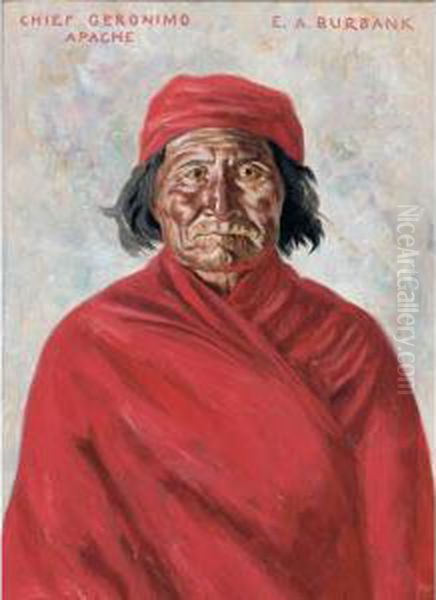 Chief Geronimo, Apache Oil Painting by Elbridge Ayer Burbank