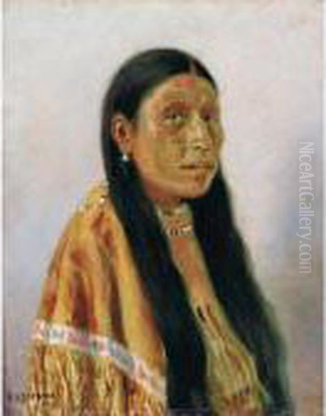 Indian Squaw Oil Painting by Elbridge Ayer Burbank