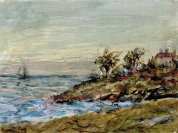 New England Coastal Scene Ca Oil Painting by Horace Robbins Burdick