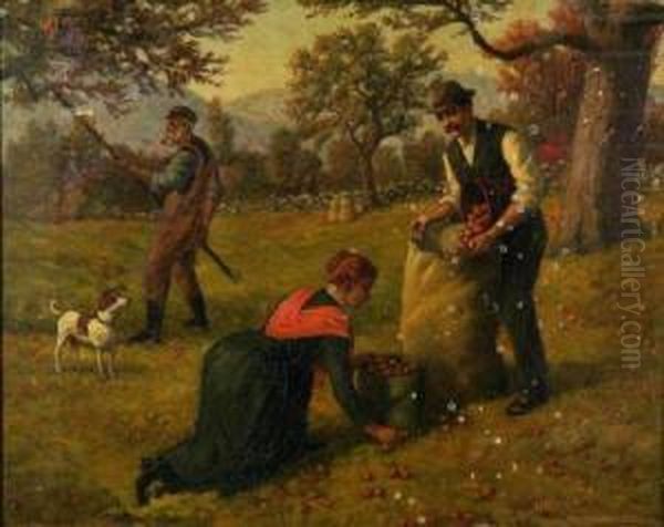 Apple Picking Oil Painting by Horace Robbins Burdick