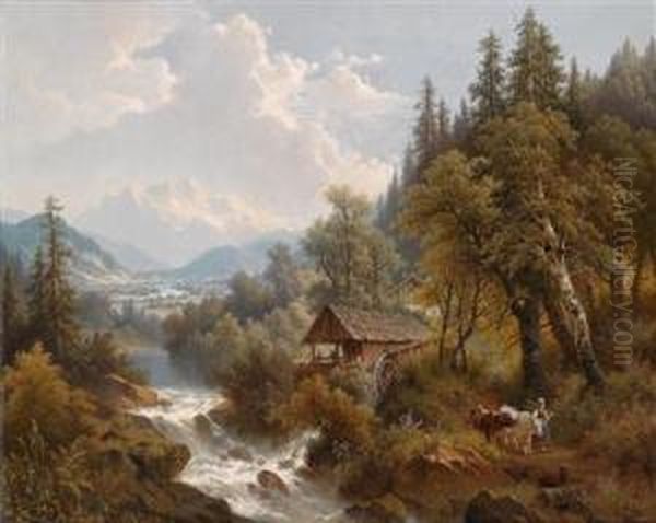 Josef Burgaritzky Oil Painting by Josef, Jacob Burgaritzky