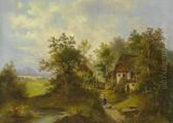 Ohne Titel Oil Painting by Josef, Jacob Burgaritzky