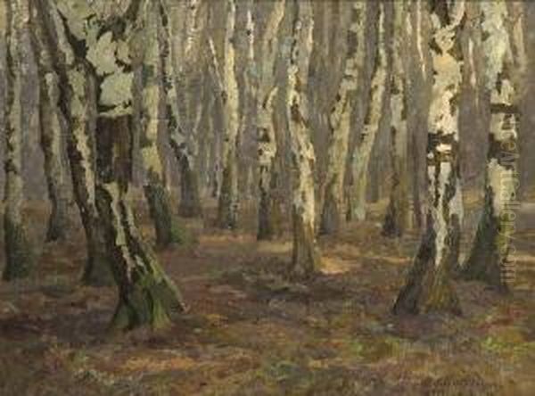 Birkenwald. Oil Painting by Felix Burgers