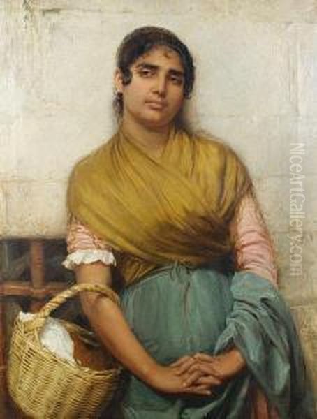 A Spanish Gypsy At A Prison Window Oil Painting by John Bagnold Burgess